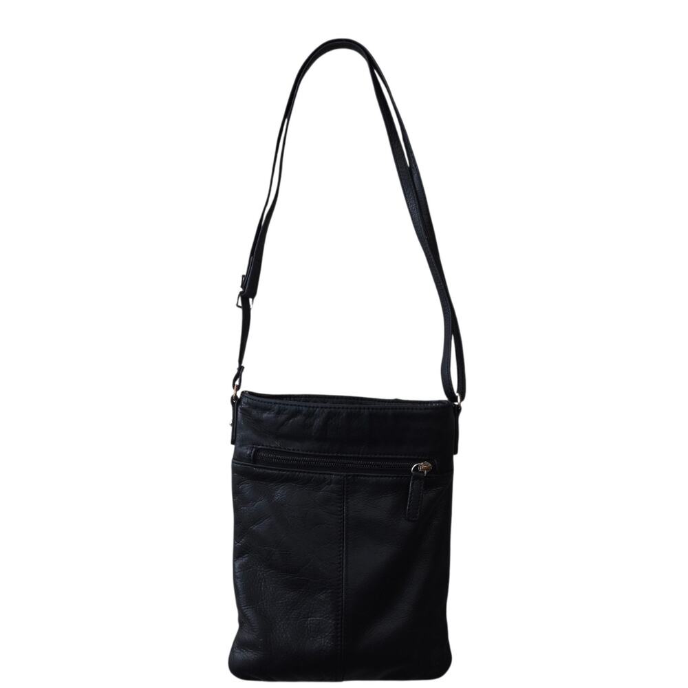 Margot Crossbody Purse Bag Black Leather Small Adjustable Strap Travel Casual